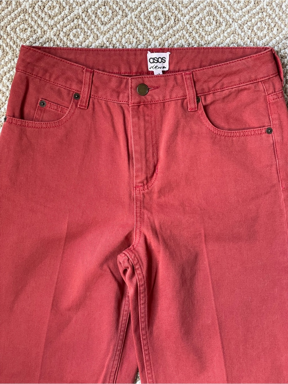 ASOS Rust Red Straight-Leg Jeans - Picture 2 of 9